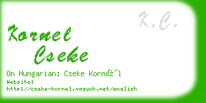 kornel cseke business card